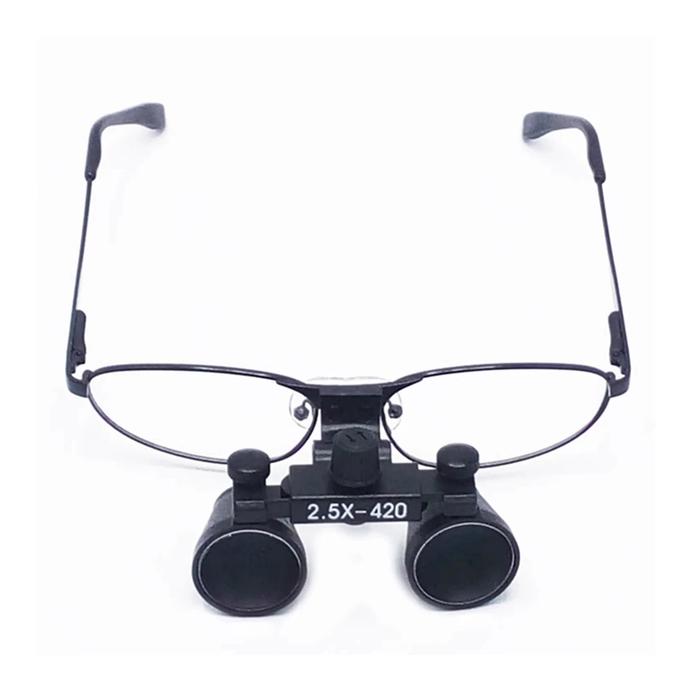 2.5X/3.5X Magnification Binocular Dental Loupe Surgery Surgical Magnifier with Headlight LED Light Operation Loupe Lamp