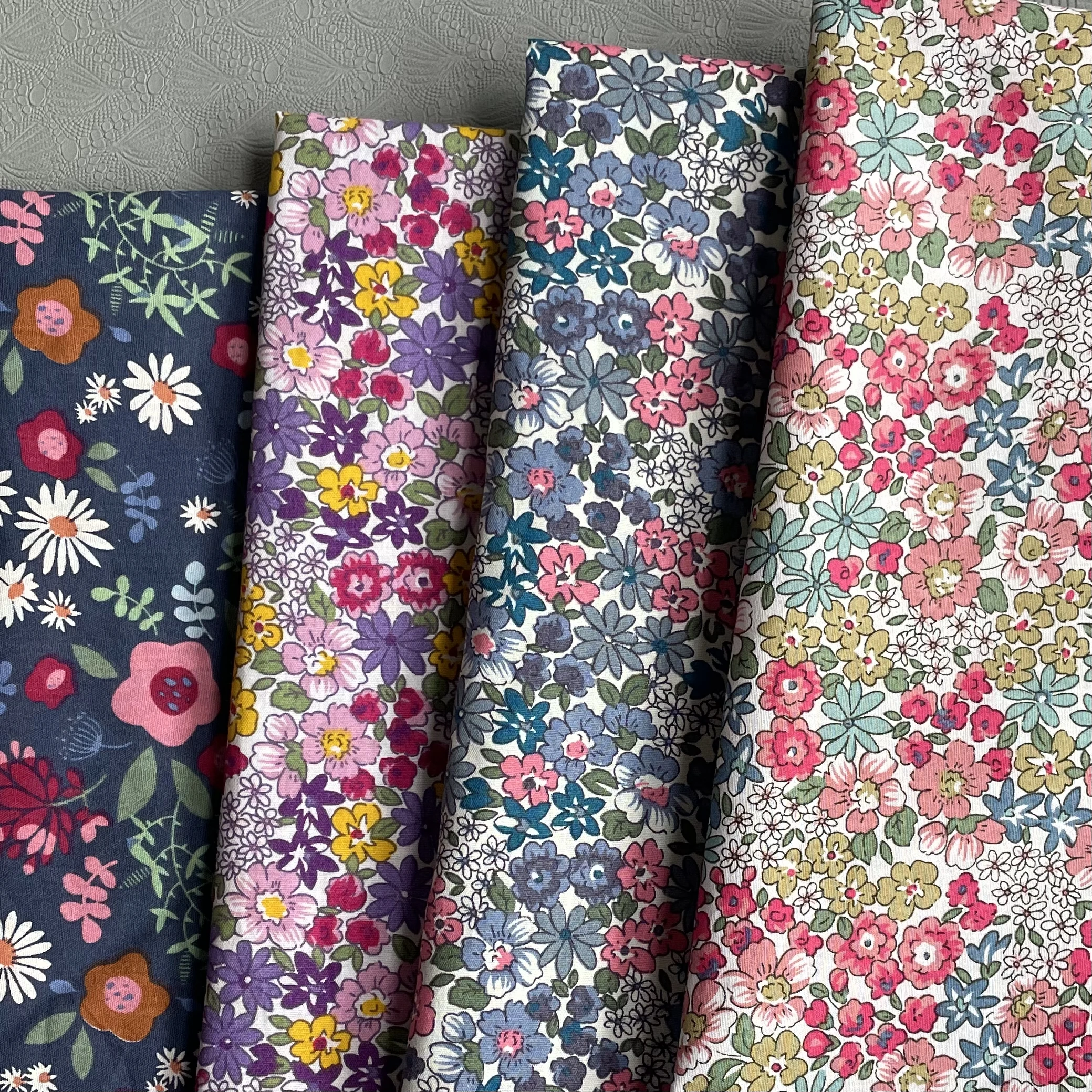 145X50cm Floral Plants 100% Cotton Printed Fabric is Used for Hand Sewing Fabric Patchwork Children's Dresses and Skirts DlY