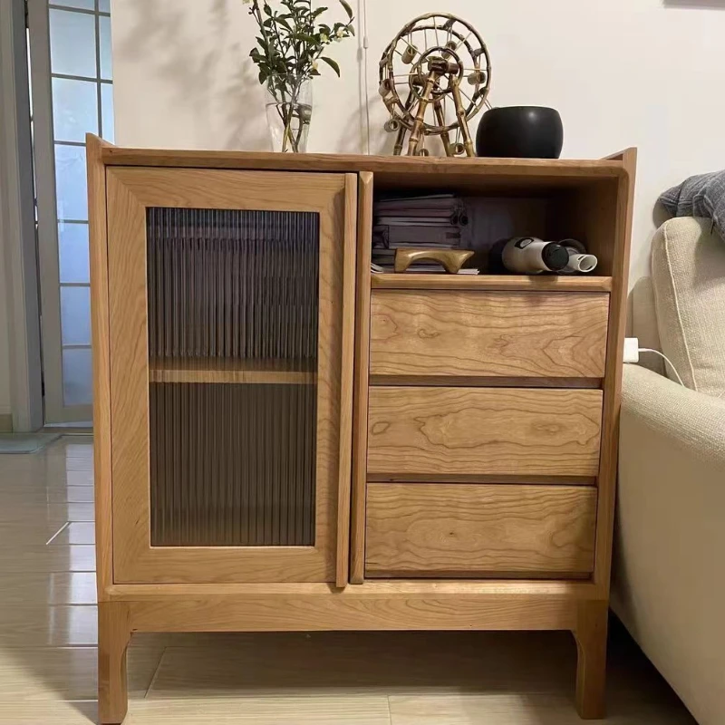 Black Walnut Solid Wood Sideboard Household Storage Cabinet