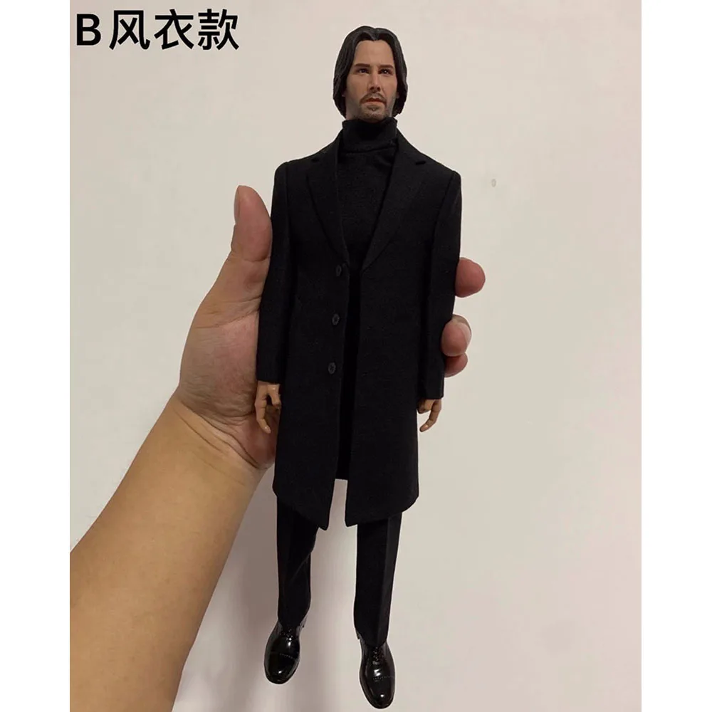 In Stock Toy Center 1/6 Male Soldier Clothes Set Turtleneck Sweater Black Coat/Suit Fit 12'' AT020 BD001 Action Figure Body DIY