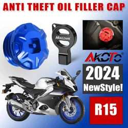 NEW Motorcycles Anti theft Oil Filler Cap Engine Oil Plug Cover For YAMAHA YZF-R15 YZFR15 YZF R15 V3 V4  Accessories 2017-2024
