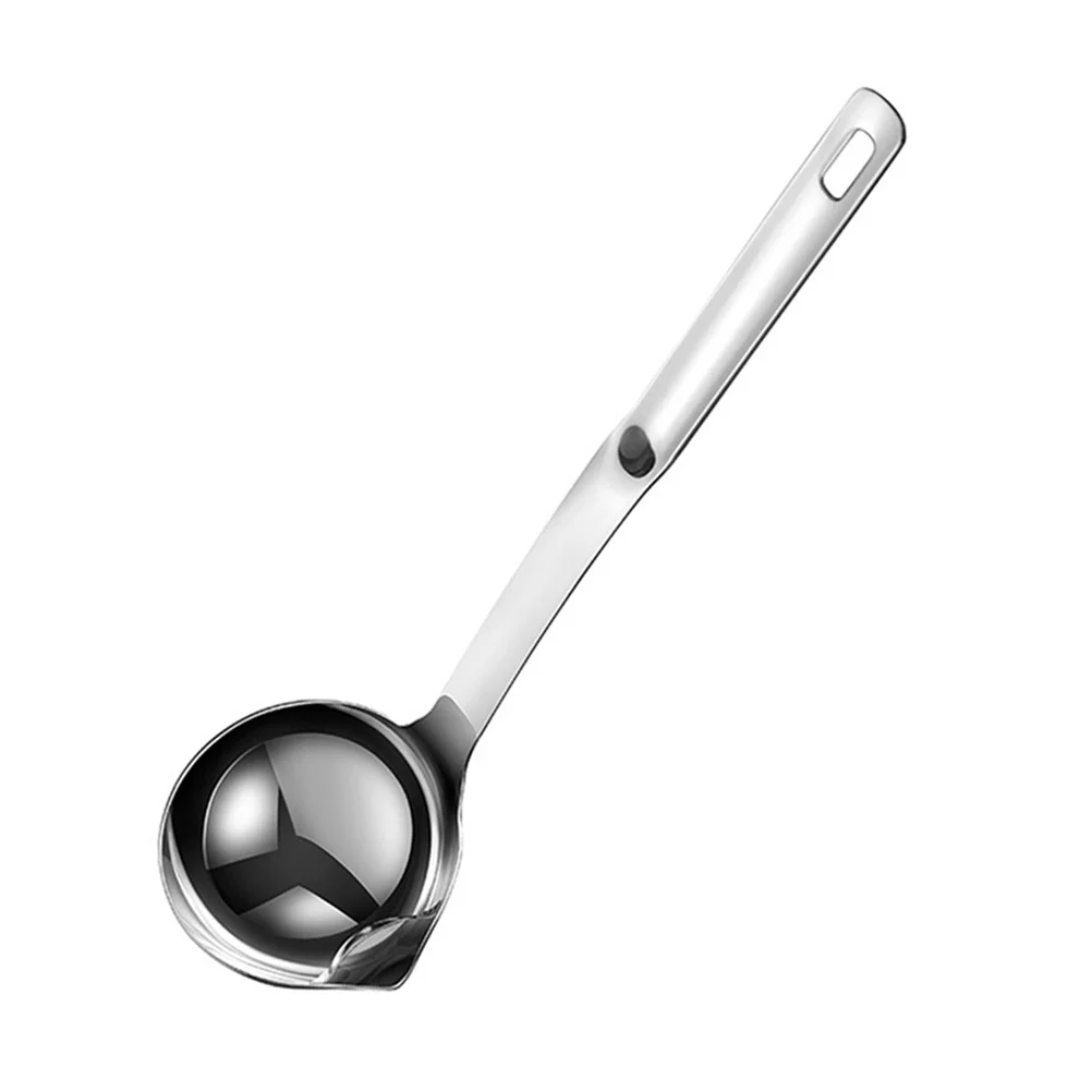 

Stainless Steel Grease Separating Spoon Long Handle Oil Filter Soup Ladle For Hotpot Kitchen Use Strainer Tool