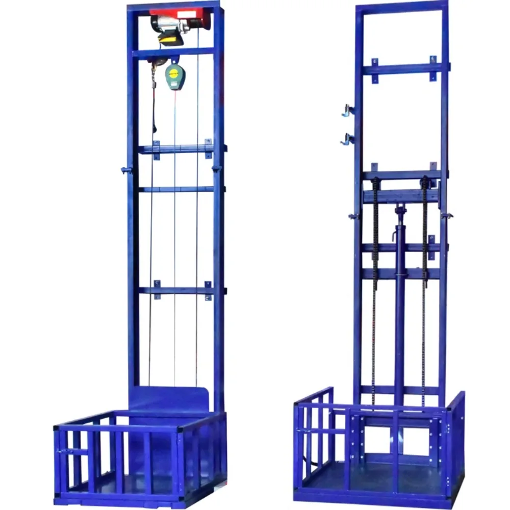 

Electric hydraulic lift cargo elevator small warehouse factory cargo hoist rail type home anti-fall simple elevator