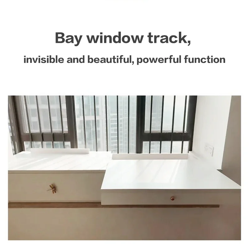 Invisible Bay Window Slide Rail Push-pull Desk Silent Heavy-duty Track Home Window Sill Extendable Countertop Hardware Kit