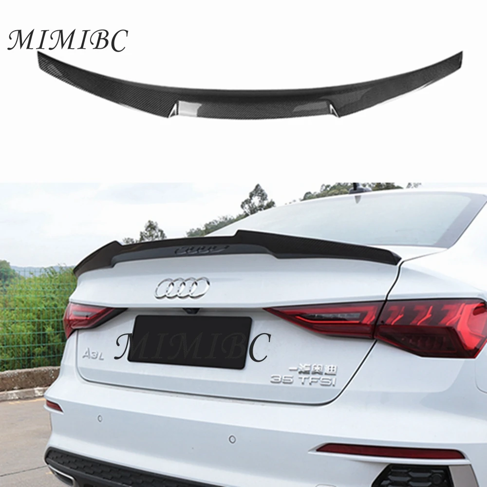 

FOR AUDI A3 S3 RS3 Limousine 8Y Sedan M4 Style Carbon Fiber Rear Spoiler Trunk Wing 2021-2023 FRP Forged Glossy black