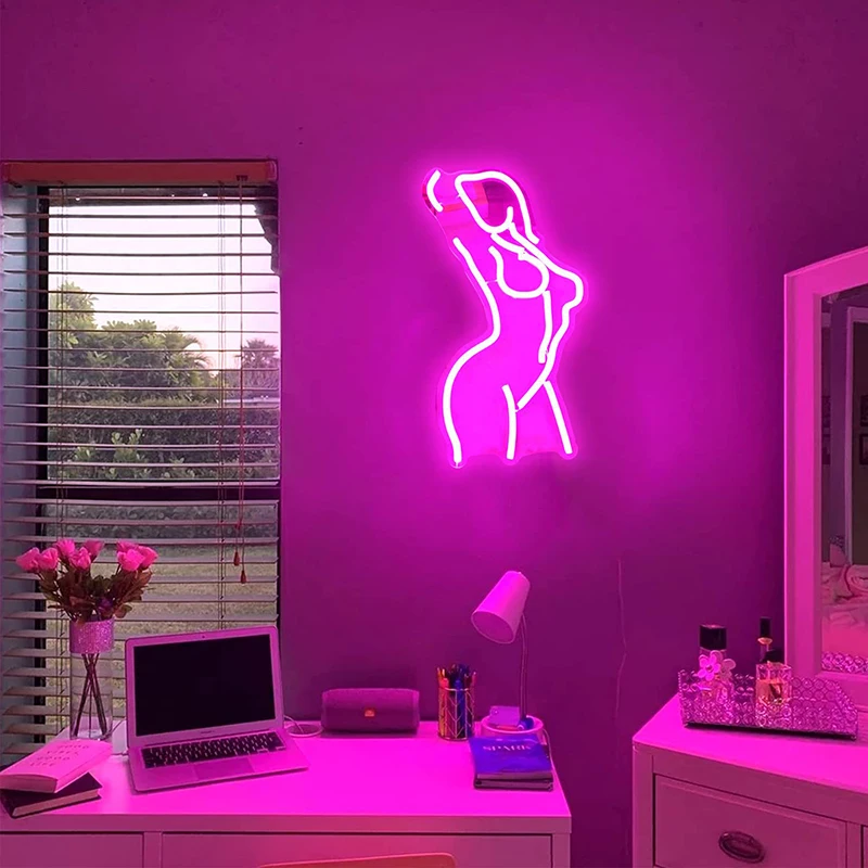 Beauty Girl Figure Neon Sign LED Neon Personnalisabl Ladies Decor Lamp USB plug Room Wall Party Festival Birthady Can Custom