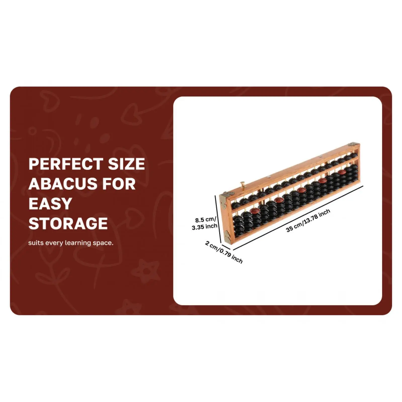 Wooden Educational Toys 17 Column Math Abacus Counting Beads Math Educational Material for Children 7 to 10