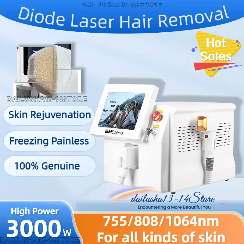 Profession 808nm Diode Laser Hair Removal Machine Skin Rejuvenation Epilator Equipment Three Wavelengths Ice Platinum Device