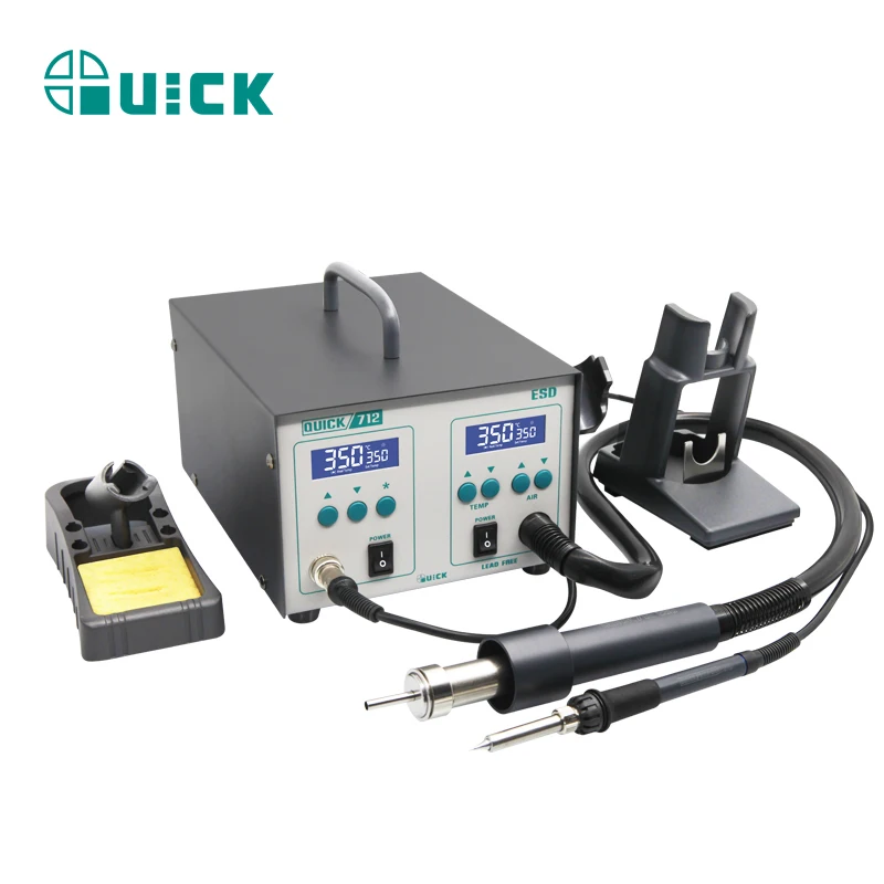 Quick Hot Air Station 2-in-1 Quick Intelligent Powerful BGA Rework System Soldering and Hot Air Desoldering Kit Quick 712
