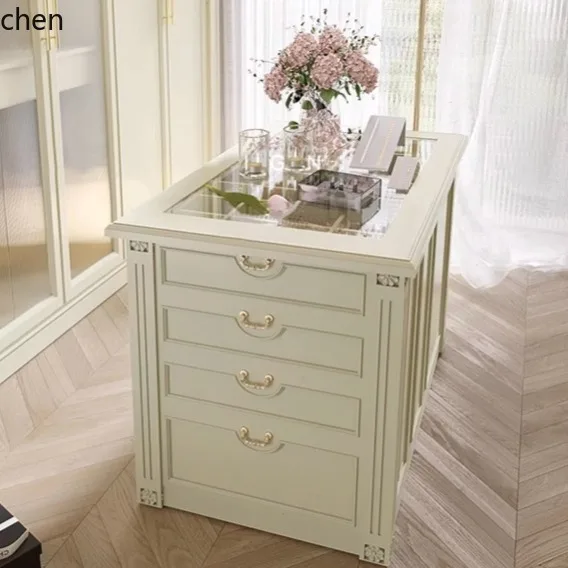 

YXY light luxury solid wood jewelry display cabinet cloakroom Nakajidai jewelry storage cabinet