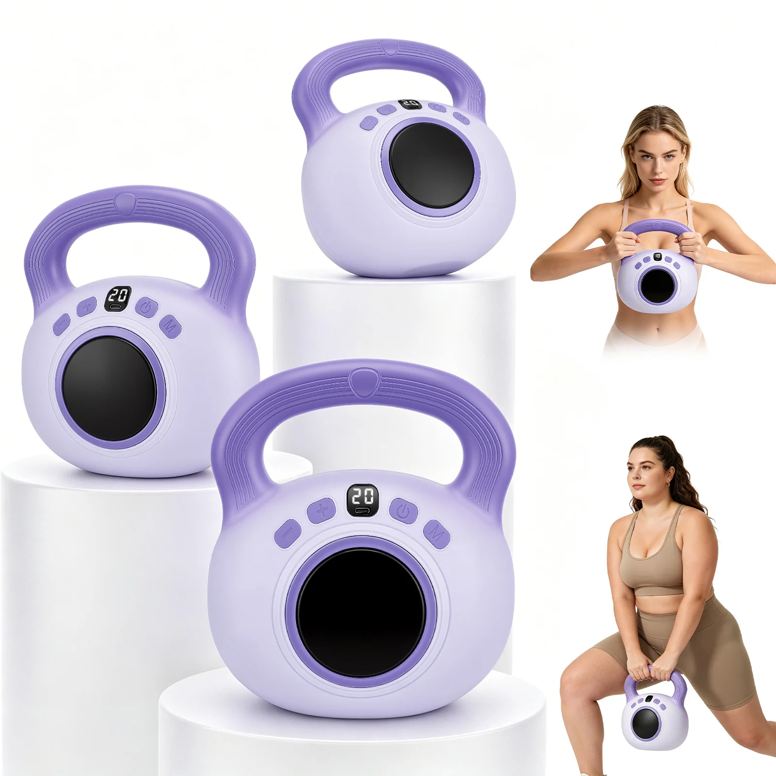 Kettlebell vibrant – Poids doré de 3 lb, idéal pour la perte de graisse chez les femmes, la sculpture corporelle et le drainage lymphatique – Machine d'exercice vibrante amincissante pour le tonus, la circulation et les entraînements quotidiens à domicile