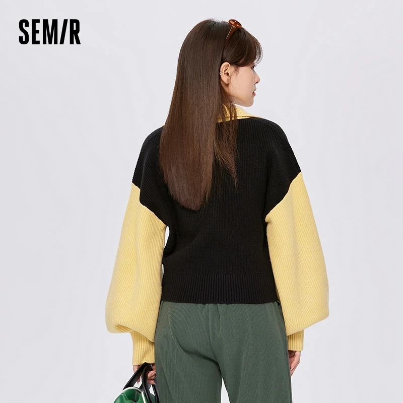 Semir Sweater Women Design Sense 2024 New Winter Loose POLO Top