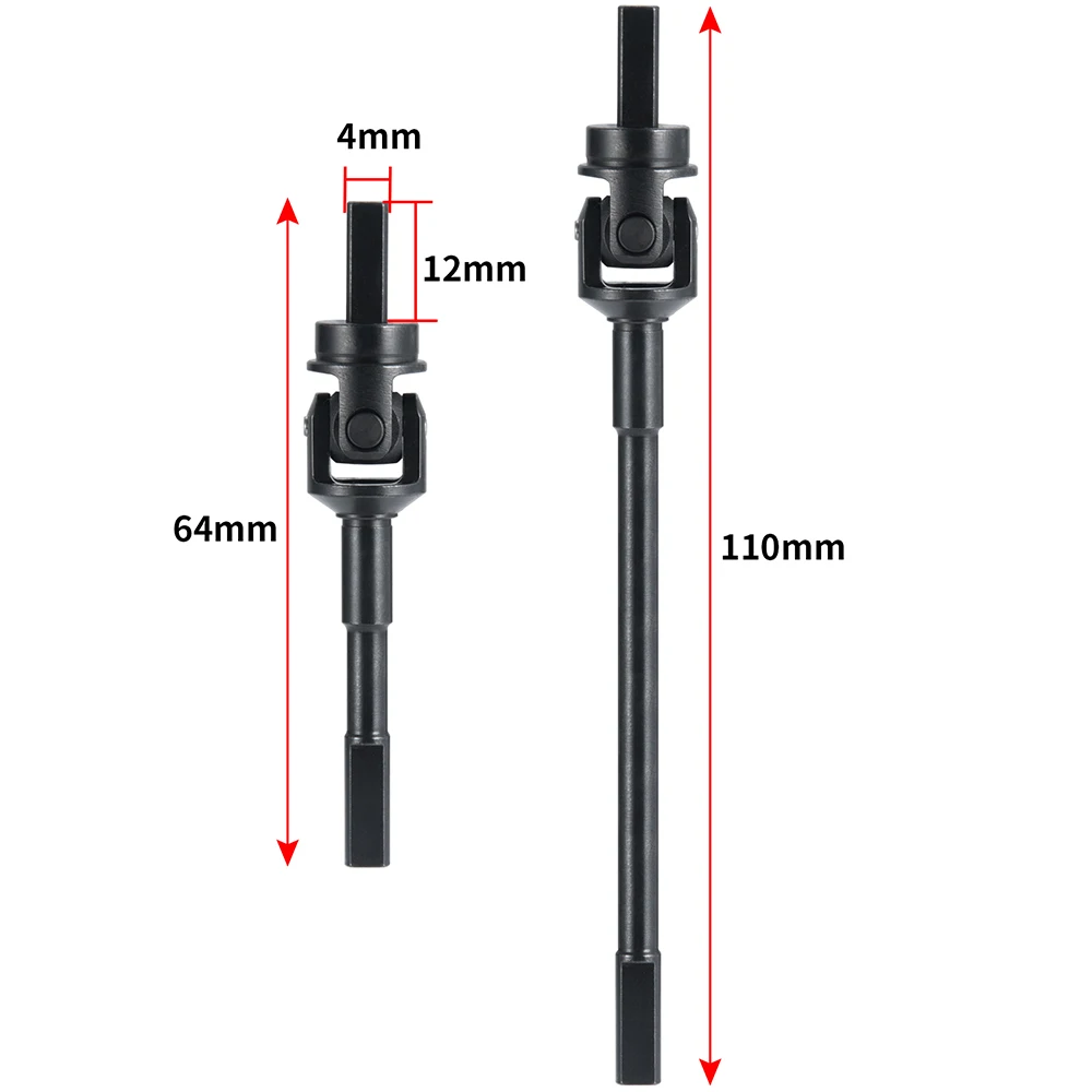 YEAHRUN ejes de transmisión de eje trasero delantero de Metal CVD para Axial SCX10 III JEEP Wrangler Gladiador Base Camp 1/10 coche trepador de control remoto modelo