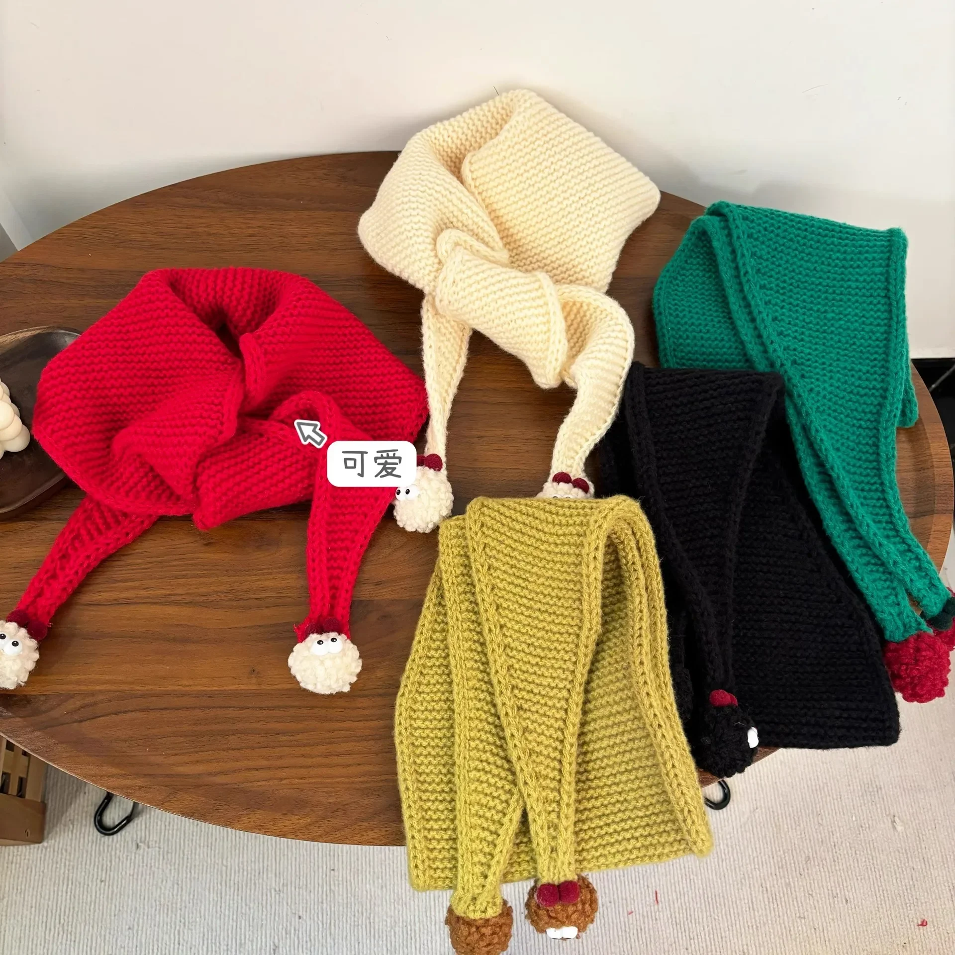 Solid Color Baby Scarf Autumn Winter Warm Thicken Knitted Woolen Soft Neckerchief Boy Girl Toddler Kids Anti-Cold Scarf