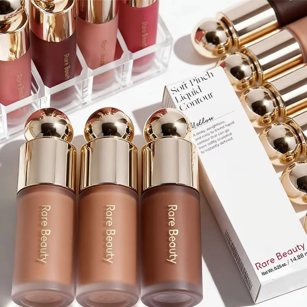 Bronceador Líquido 3D para Contorno Facial Rare Beauty, Tono Suave, Efecto Espejo, Duradero, Natural, Sombra para Nariz, Resistente al Agua, Iluminador, Maquillaje