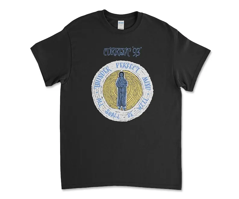 Current 93 All Shall Be Well Black T-Shirt Tee Dogs Blood Rising David Thunder Perfect Mind