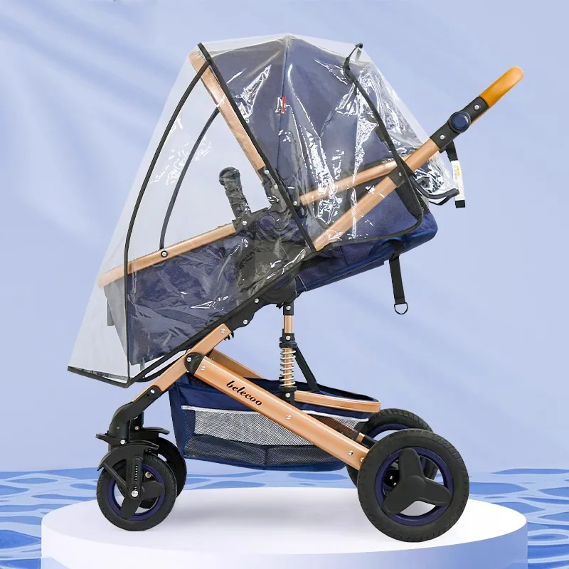 Stroller raincoat transparent   anti-droplet cover baby stroller rain cover thermal rain coat children's cart high landscape