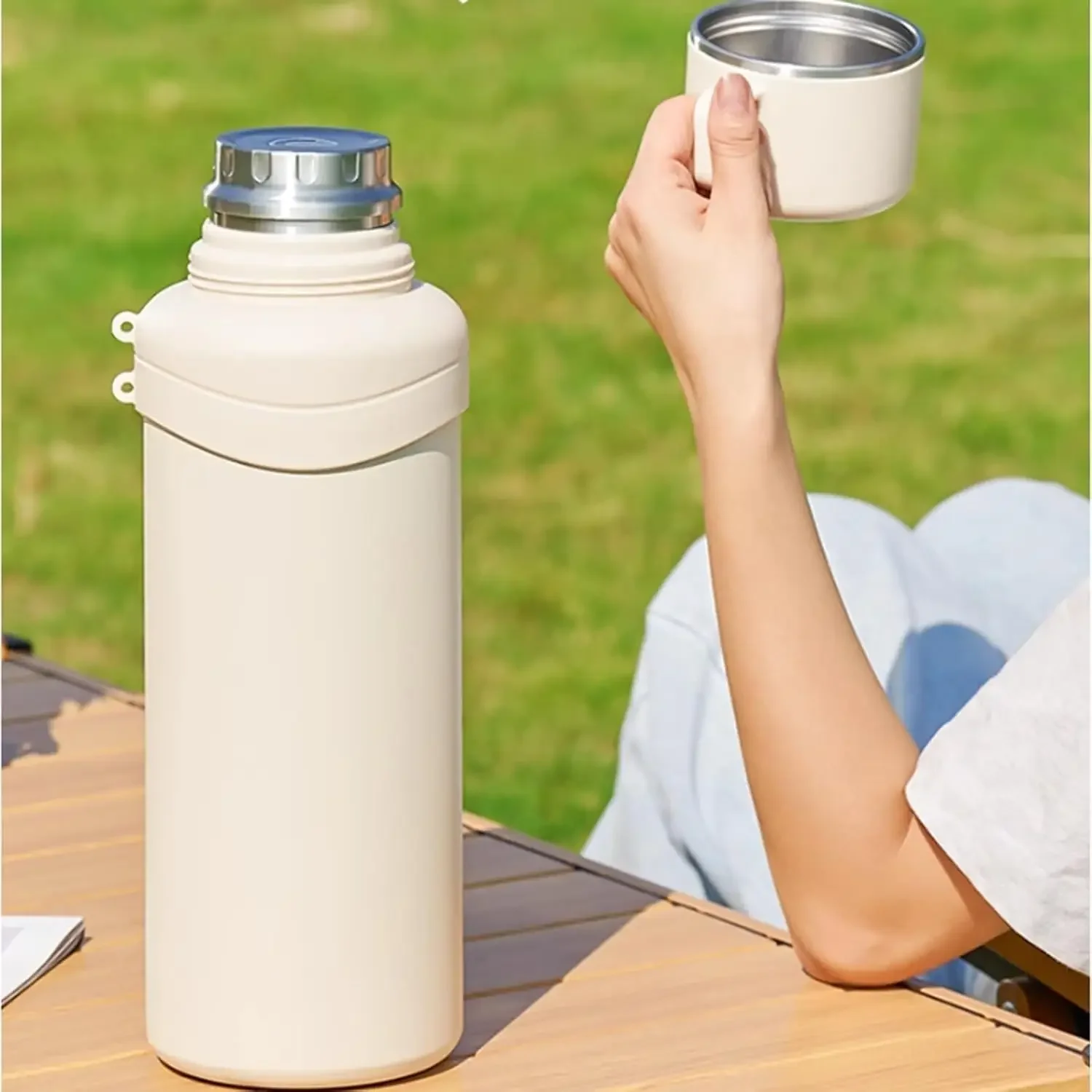 Large Capacity Insulating Pot Outdoor Men's and Women's Stainless Steel Water Cup Car Mounted Bottle