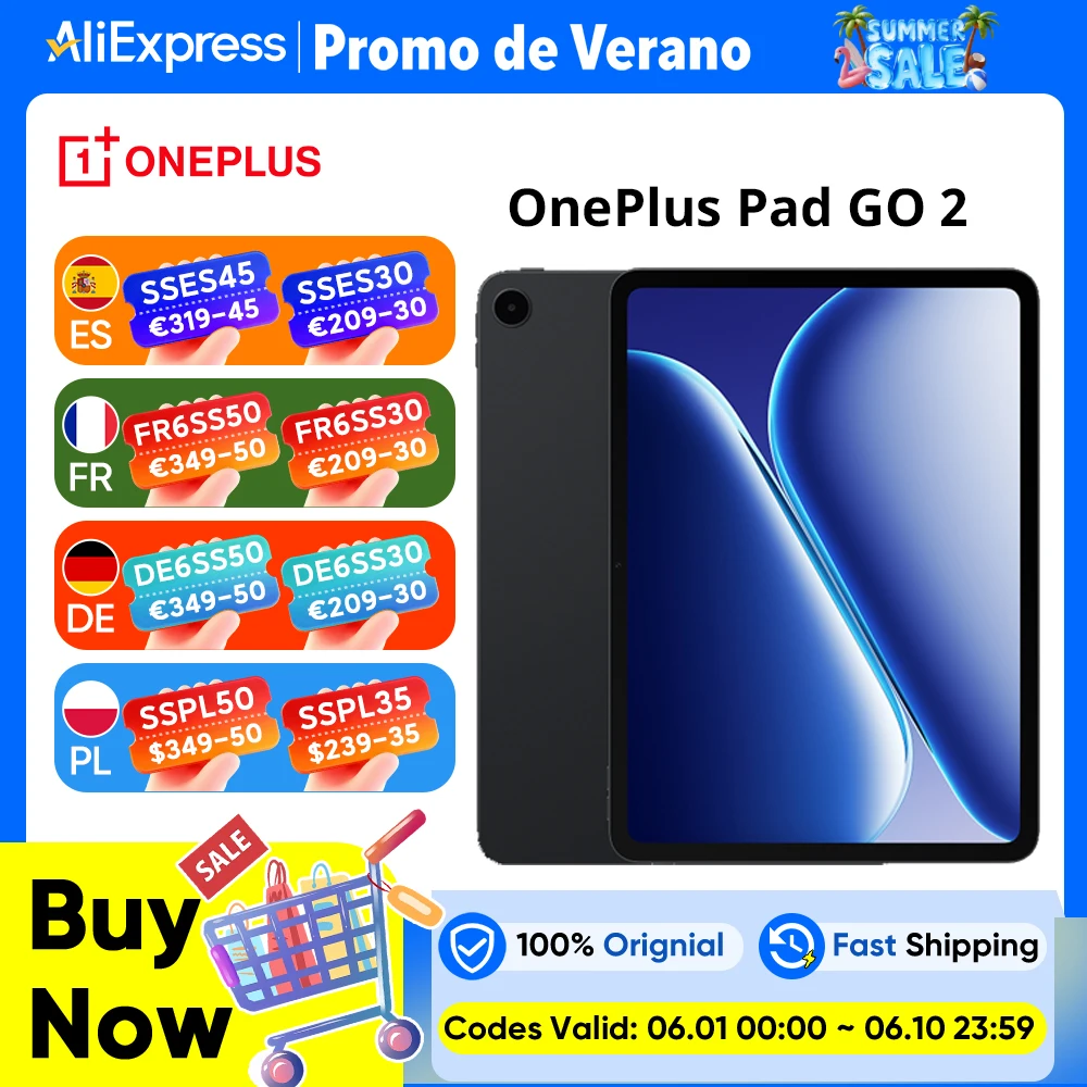 Global Version OnePlus Pad GO 2 8+128GB WiFi,8+256 5G,12.1 inches 2.8k Display,10,050mAh 33W,OxygenOS 16,Wi-Fi 6,Bluetooth 5.4