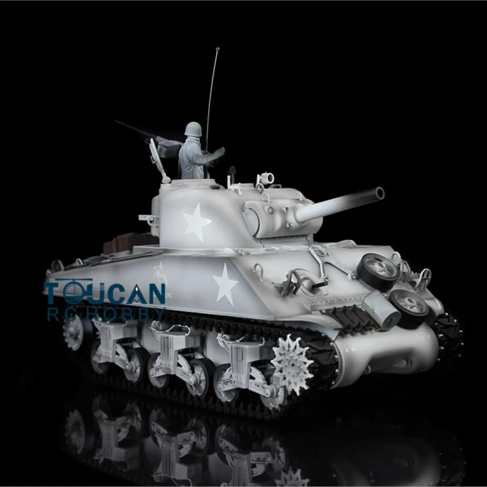 2.4G Heng Long 1/16 Snow 7.0 Upgraded Ver M4A3 Sherman RC Tank 3898 Metal Tracks Sprocket Idlers Battle Simulation TH17691-SMT7