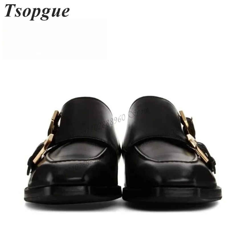 Black Leather Belt Buckle Decor Men Shoes Men's Loafers High Quality Business Casual Party Shoes 2023 Fashion Zapatillas Mujer