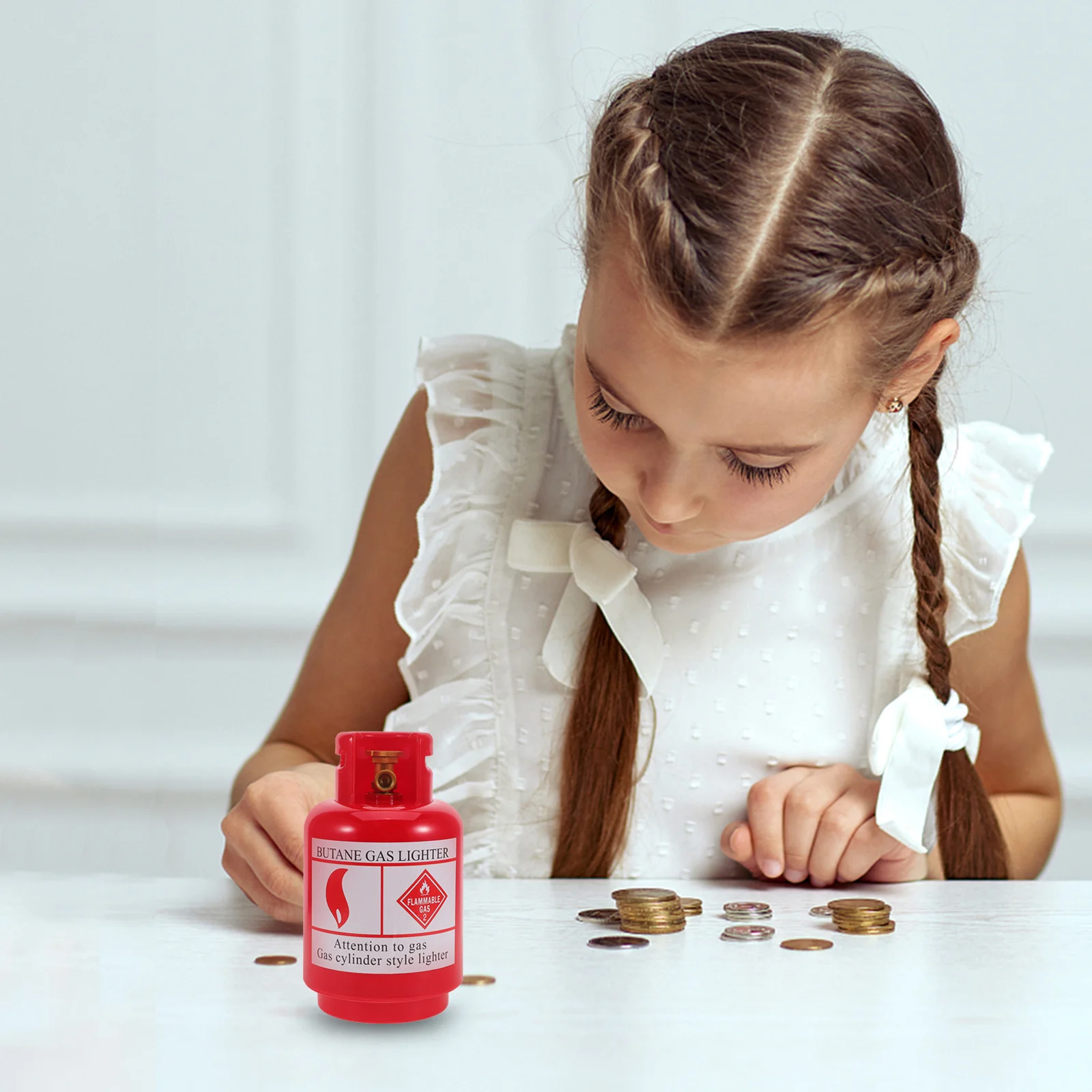 

Gas Cylinder Piggy Bank Large Capacity Unbreakable Money Box Cash Savings Decorative Coin Jar Durable Storage Container