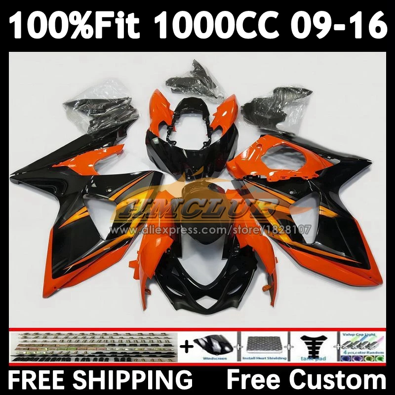 Injection Body For SUZUKI orange black GSXR-1000 K9 1000CC 2009 2010 2011 2012 30No.67 GSXR 1000 CC GSXR1000 13 14 15 16 Fairing