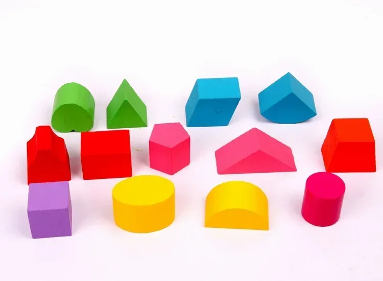 13 formas grossas cubo de classificação educacional blocos de construção geométricos de madeira construção resistente brinquedo de presente para crianças