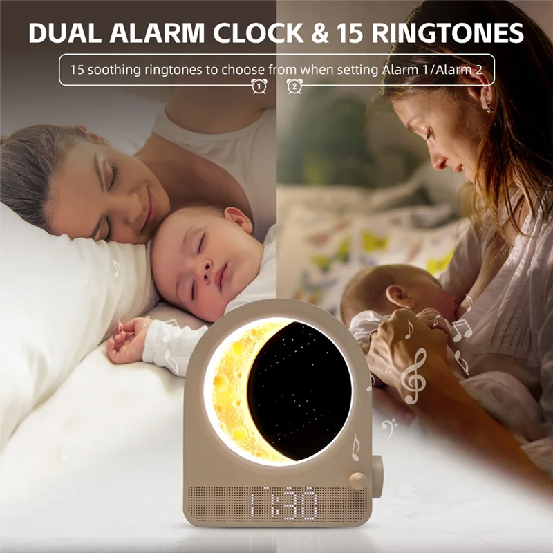 

AA01-Будильник Sunrise Wake Up Light, часы-ночники для спальни с метеоритными огнями, двойной будильник