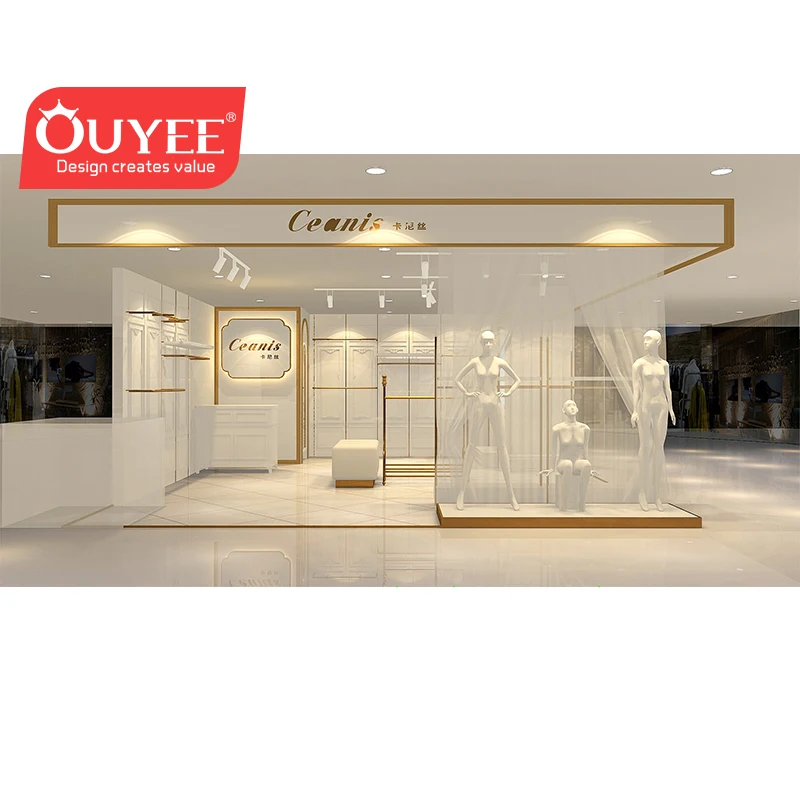 Customized-women boutique store fixture garment small retail shop design cash counter design cloth showroom interior design