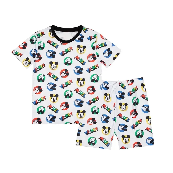 

Casual M-i-ckey Children's Summer Short Sleeve Pajamas Cartoon Suit Girls Kids Pajamas T-shirt And Shorts Suit Costumes