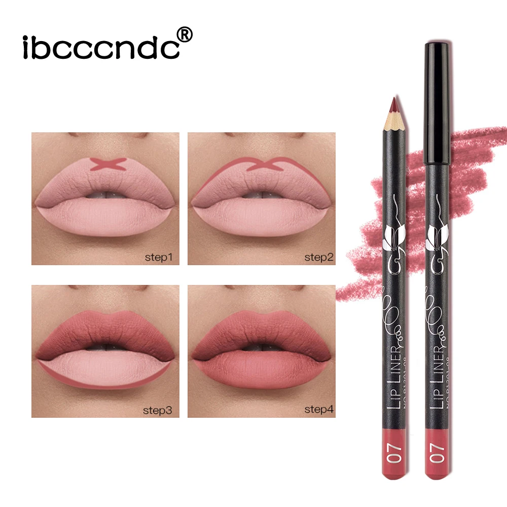 Matita professionale per labbra opache matita impermeabile lunga durata liscia naturale Lipliner penna trucco nudo strumenti cosmetici 1 pezzo