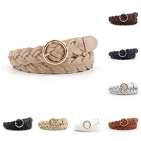 2024 Twist Woven Belt Ladies Female Belt Braided Belt for Women Goden Pin Buckle Knitted Decorative Belts for Jeans Dress