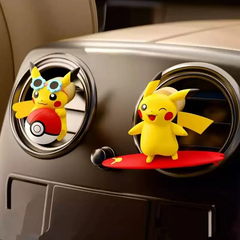 Anime Pokemon Pikachu Actionfigur Auto-Duftspender mit Propeller-Clip für Lüftungsschlitze, Parfüm-Accessoire, Autodekoration