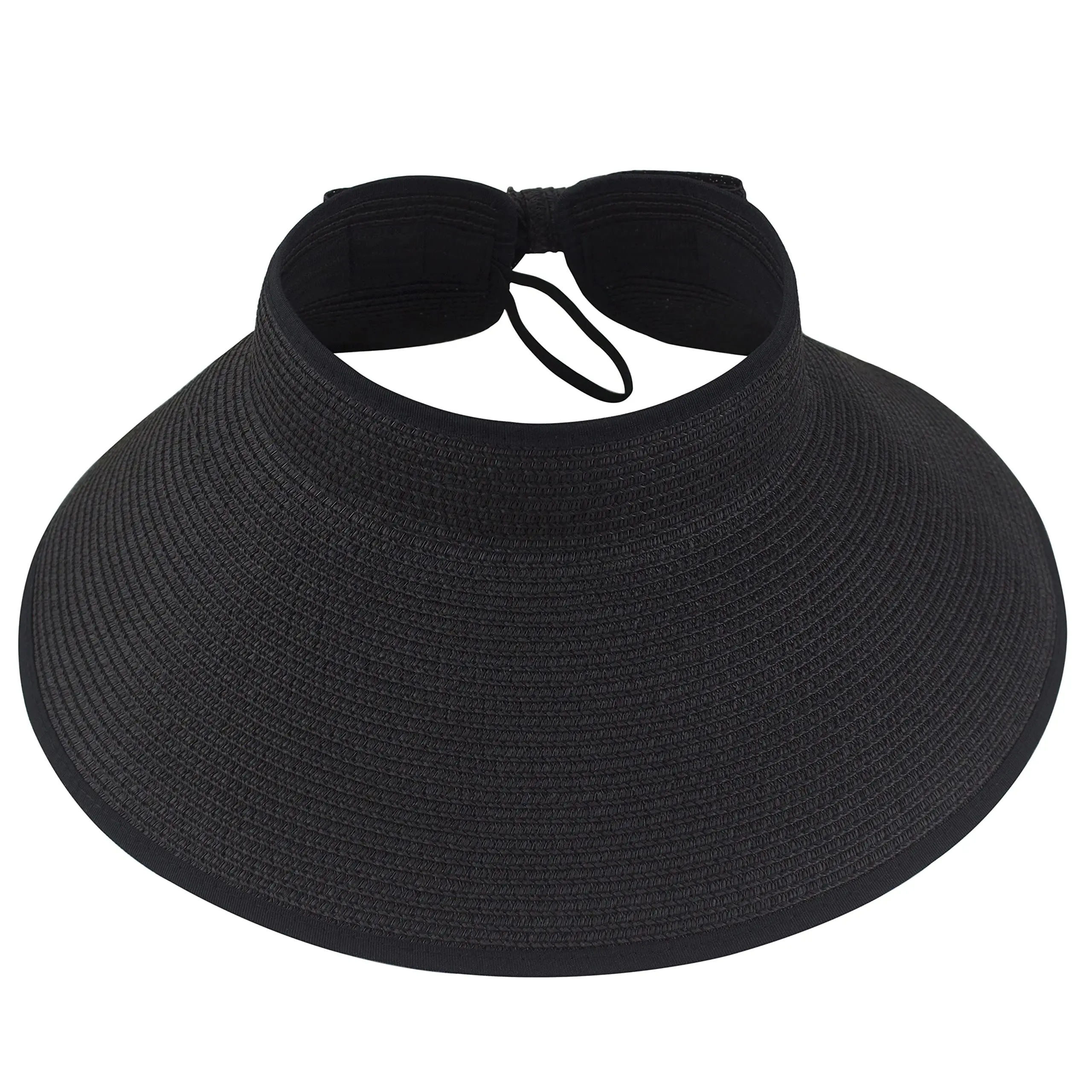 2024 New Women Roll Up Sun Visor Wide Brim Straw Hat Summer Foldable Packable UV Protection Cap for Beach Travel Bonnet