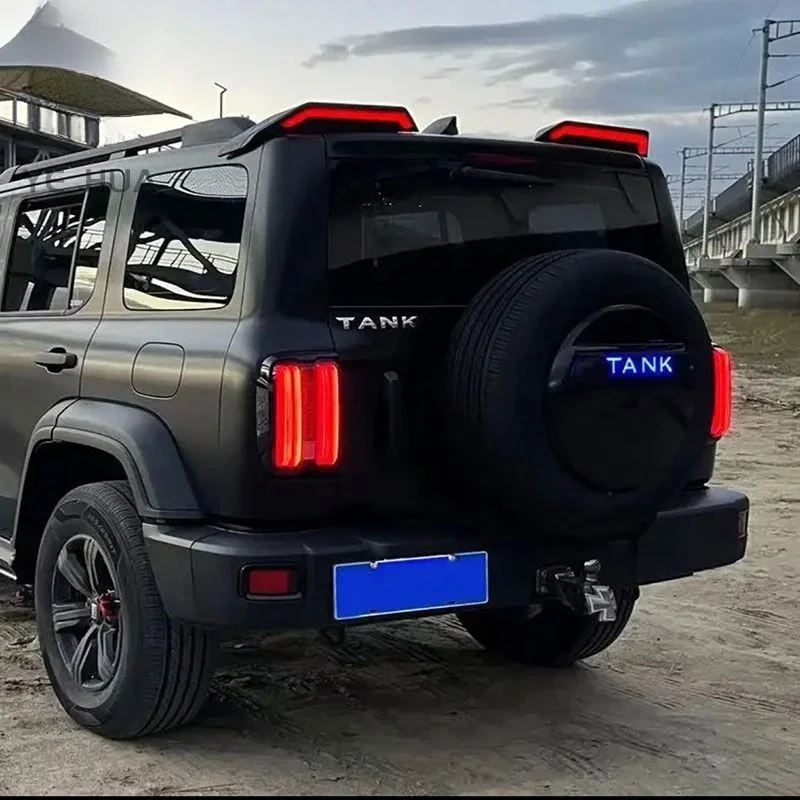For Great Wall GWM WEY TANK 300 Tail wing modification split flow light tail wing roof Cyber tail wing with light exterior