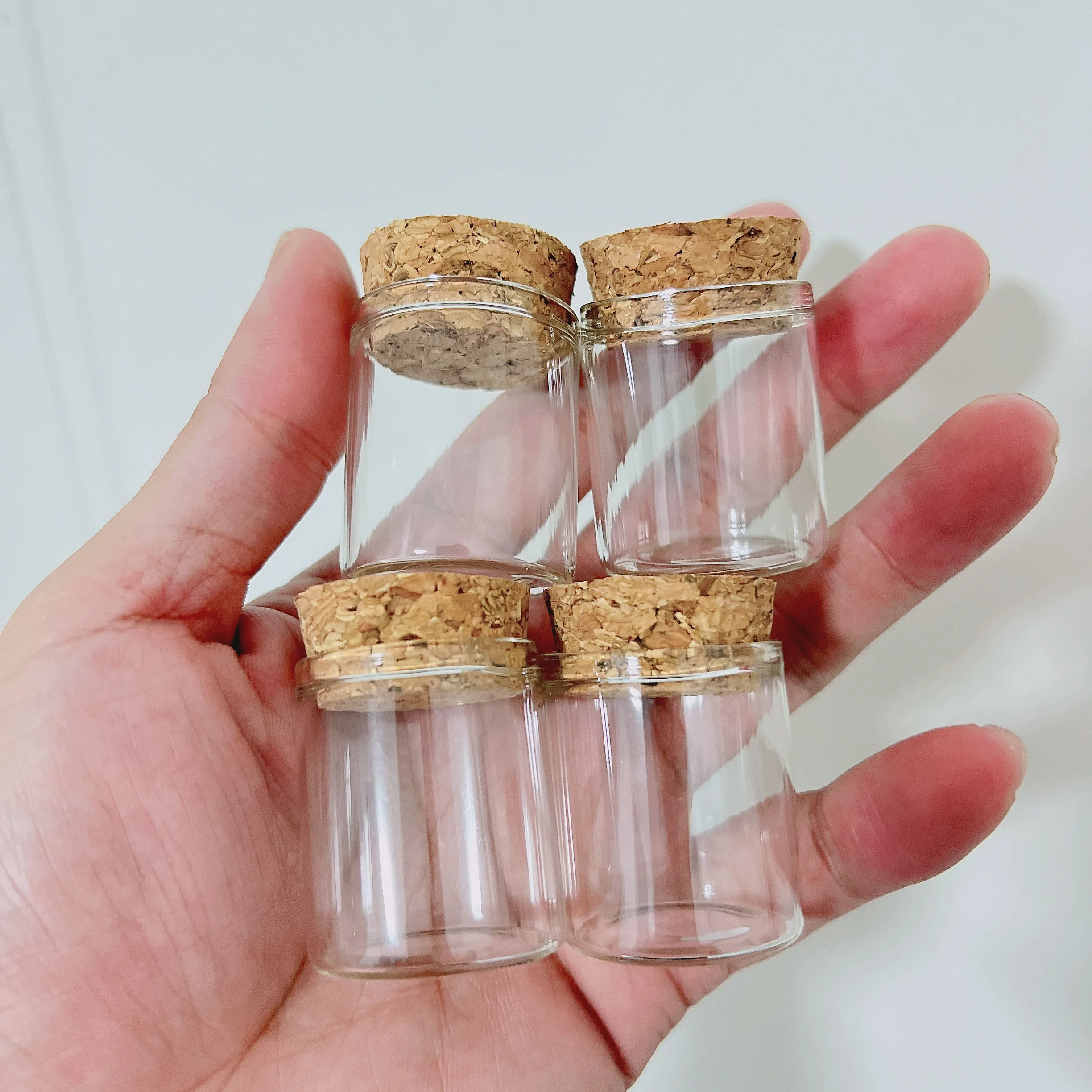 24PCS/105PCS Small DIY Cute Glass Bottle 12ml 24*30*35mm Glass Jars Cork Test Tube Bottles Container Mini Vial Decoration