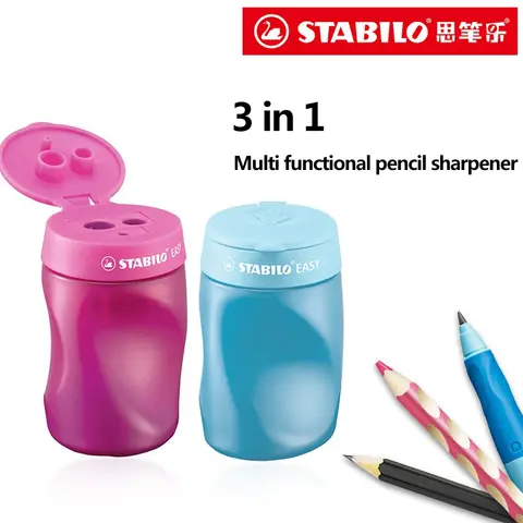 STABILO 4502 쉬운 오른손잡이 연필깎이, 8mm, 10mm, 3.15mm 연필에 적합, 학교 문구류