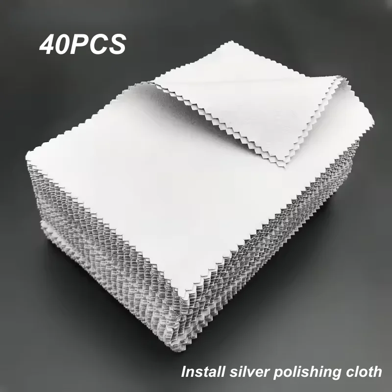 40pcs 8x6cm Silver Polish Cleaner Wipe Cloth For Silver Metal Jewelry Tool Supplies Cleaning Polishing Cloth