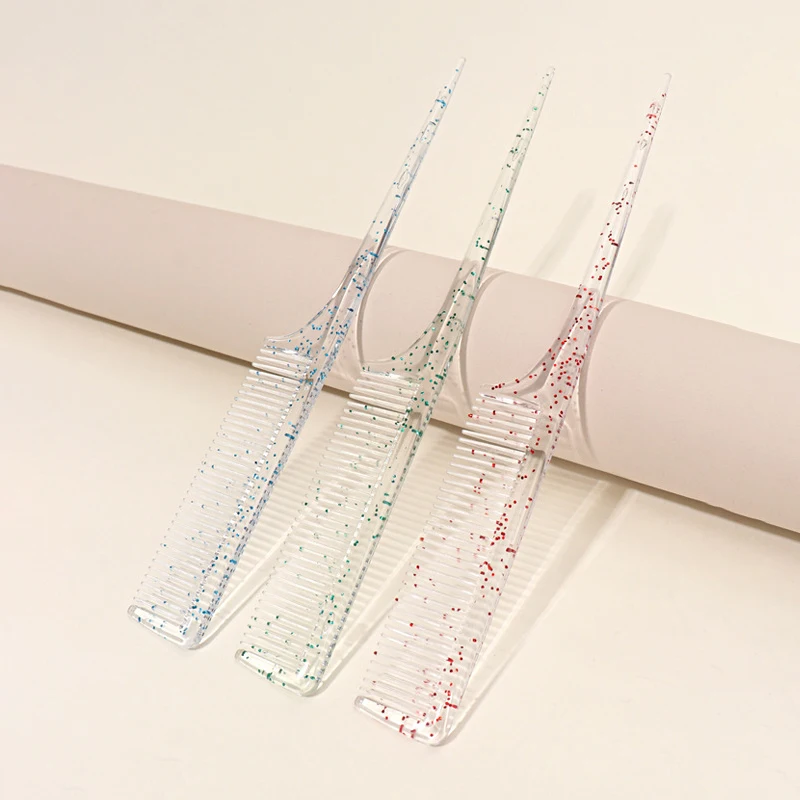 Kristallklarer Glänzender Maus-Schwanz-Kamm, Geeignet zum Kämmen und Glätten der Haare für Haaraccessoires – Detail 2