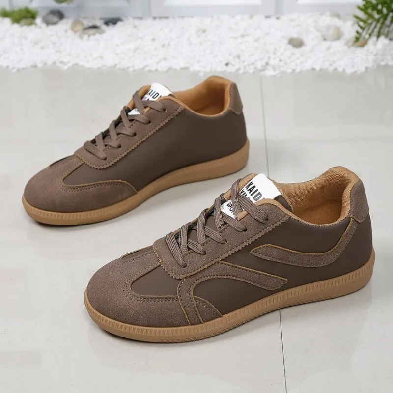 Damen-Sneaker aus natürlichem Wildleder mit Schnürung, 2026, neu, runde Zehenpartie, weich, bequem, lässig, für Damen, Outdoor-Fahr-/Wanderschuhe. – Detail 6