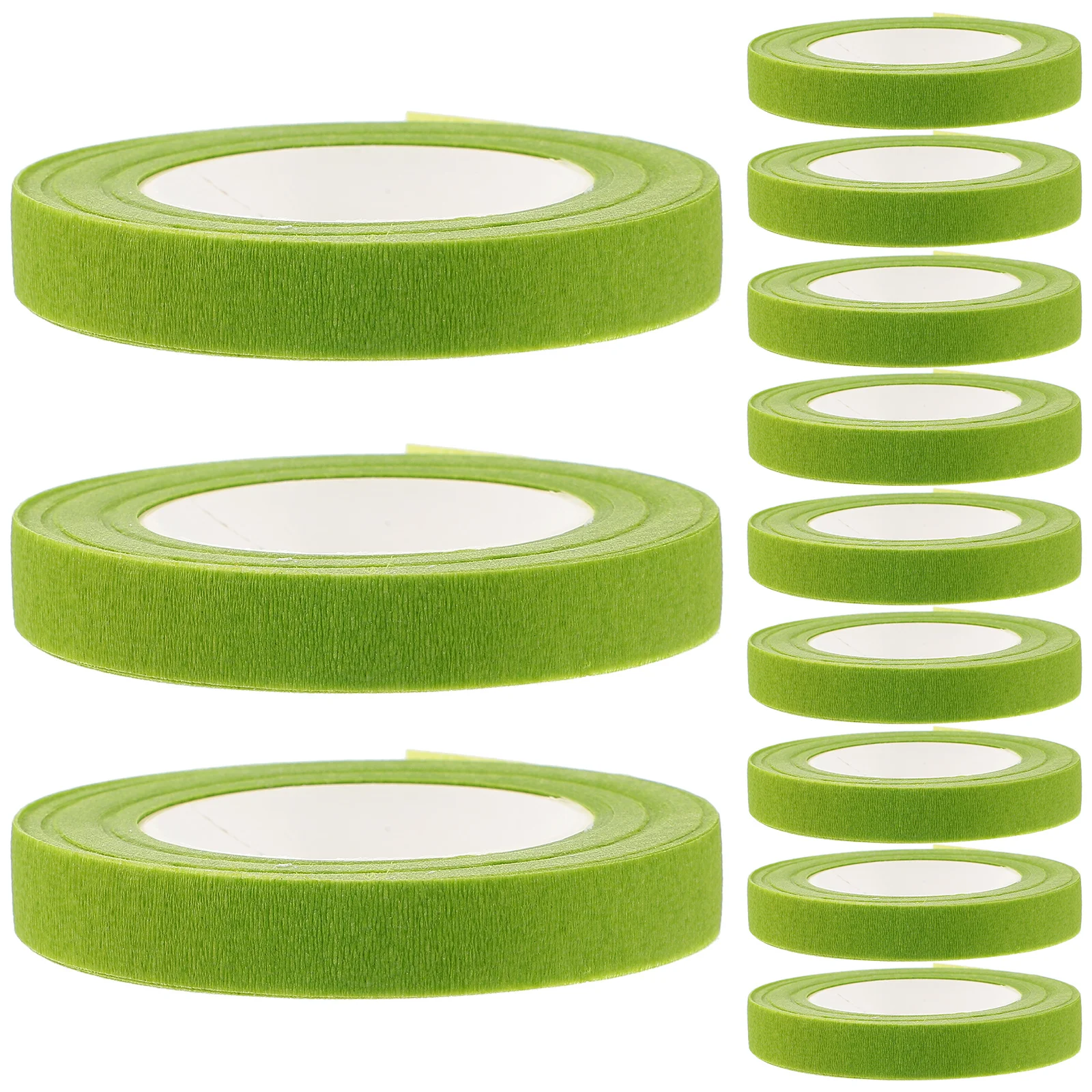 

12pcs 12 Rolls Floral Tape 12mmx30m Green for Arrangements Stem Wrap DIY Crafts Strong Adhesive Flower Packaging Masking Tape