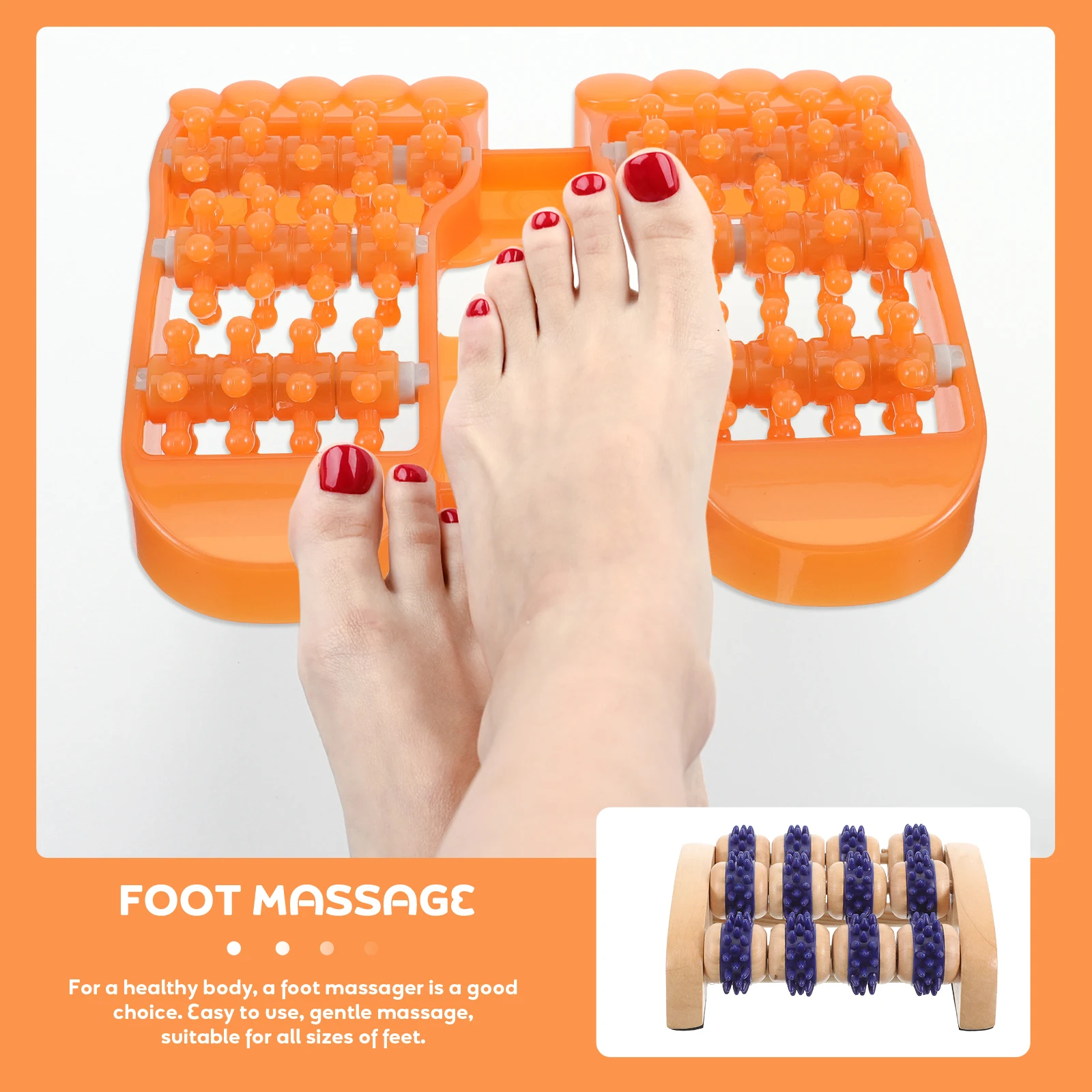 

Портативный массажер для ног, инструмент для акупунктурного массажа, легкий, компактный, для путешествий, пластиковый ролик для тела, палочка для ног, теленка, мышц