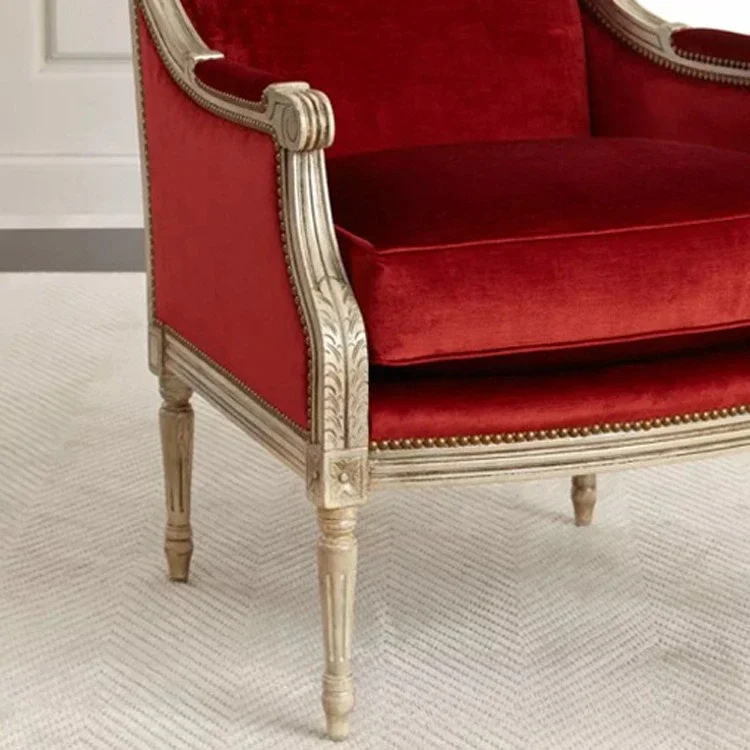 Sala de estar americana sofá único de madeira maciça móveis tecido saco macio sofá cadeira estudo lazer, cadeira tigre