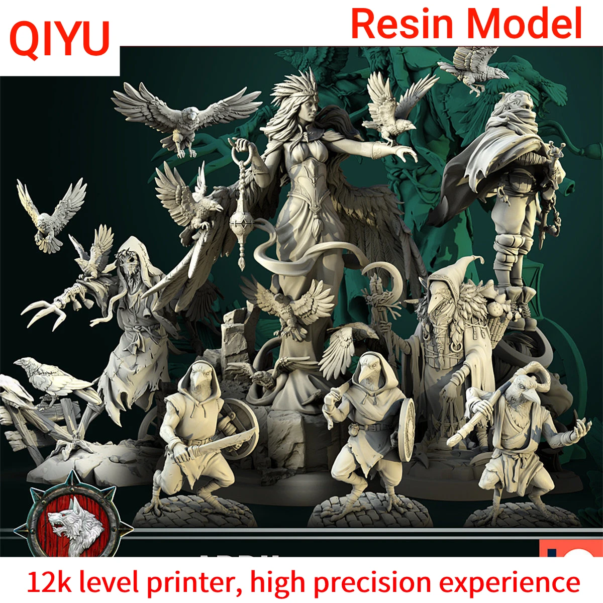 Crow Warrior Queen Druid Troll Killer DND Running Team Chess Model