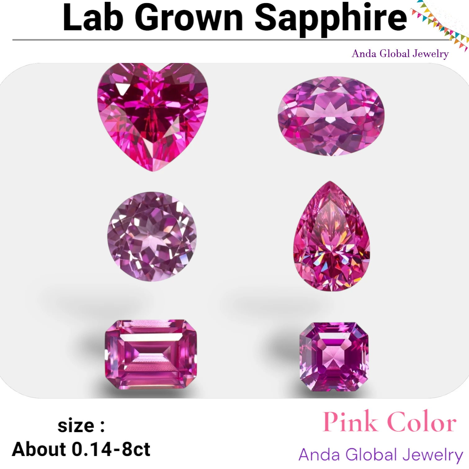 

M-Lab Grown Sapphire Pink Color for Jewel Making DIY Ring Necklace Earrings Main Materials with AGL Certificate Daily matching