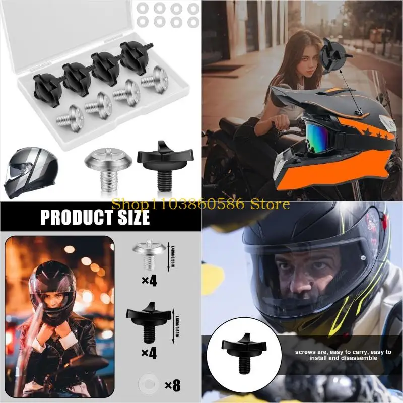 

242A Motorcycle Helmets Fixation Screws With Antislip Washers Adjustable Motorcycle Gear Easy Install Replacement Accessories