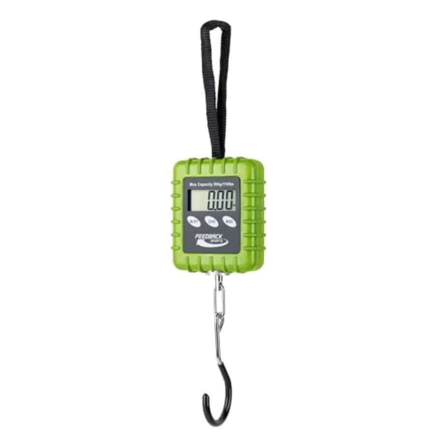 

Backpacking, Biking, Luggage scale with 110lbs capacity, rubber exterior, black, digital LCD display showing lbs/kg/oz/g with d