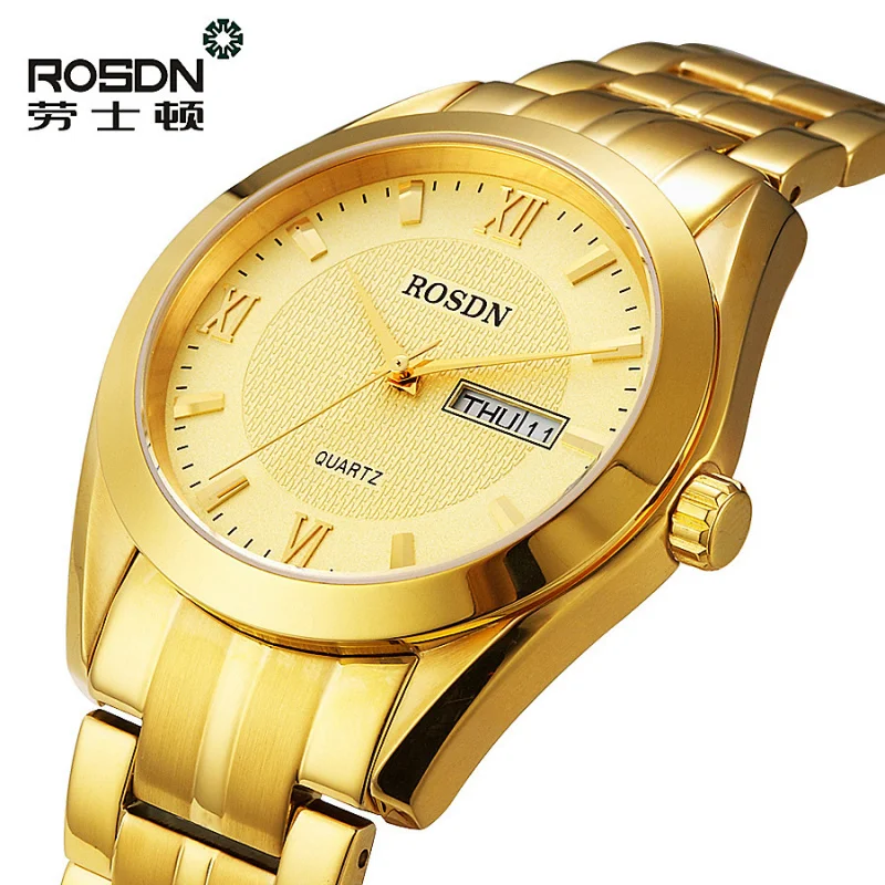 Rosdn Genuine Goods Waterproof Men's Watch Calendar Casual Watch Watch Generation Couple Quartz Watch3088GL