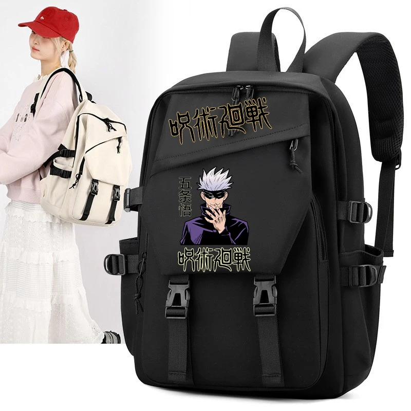Jujutsu Kaisen Gojo Satoru Backpacks Cartoon Teenager School Bags Large Capacity Student Book Bag Kawaii Travel Rucksack Gift